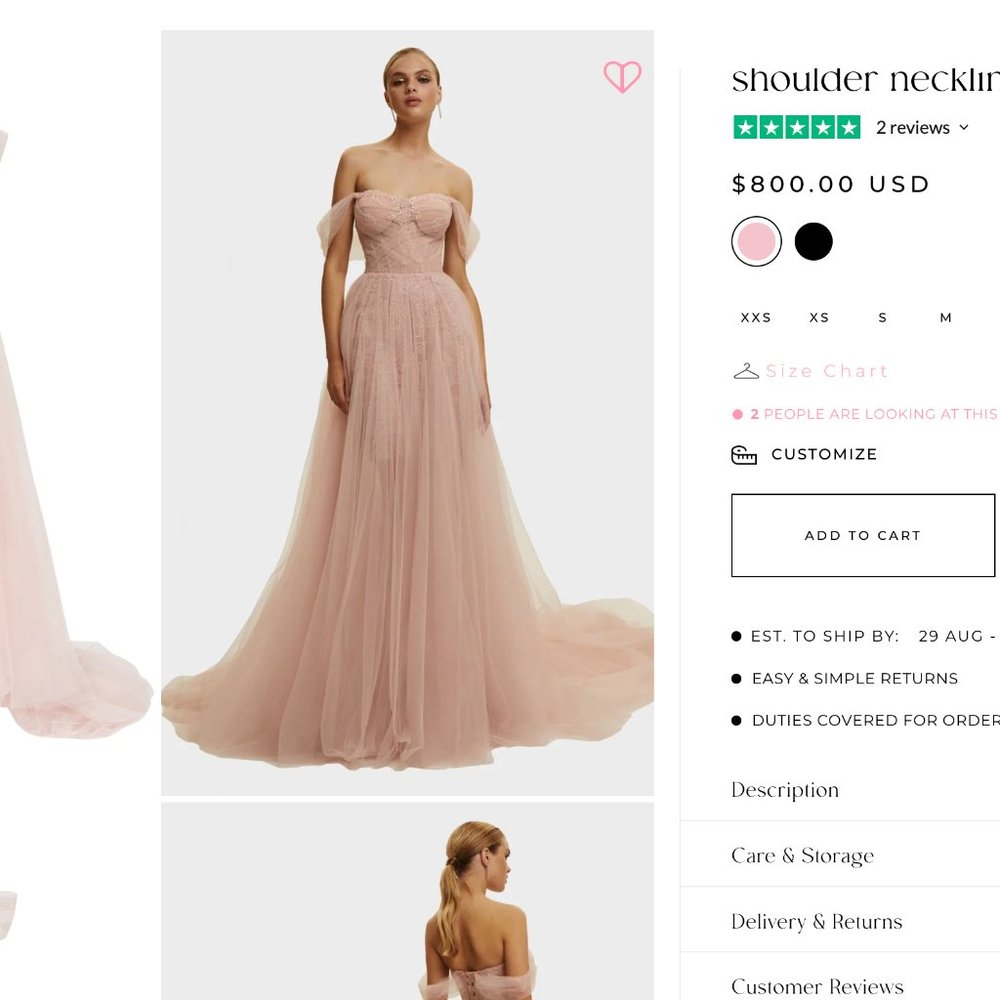 Elegant evening dress - Milla (BRAND NEW/NEVER WORN)